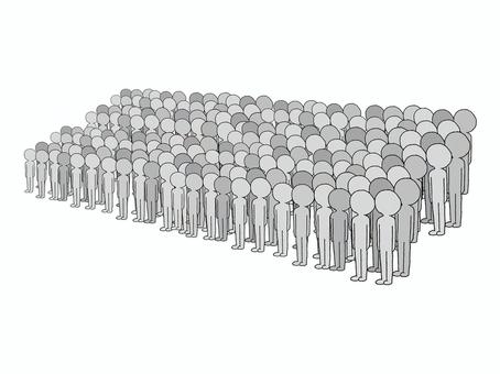 人々 人々 人々,シルエット,大勢,pop調,手描き,挿絵,ワンポイント,素材,商用可,無料のイラスト素材