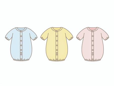 ベビー服 ツーウェイオール セット 服,衣類,ツーウェイオール,赤ちゃん,黄色,ベクター,シンプル,無地,ベビー服,かわいいのイラスト素材