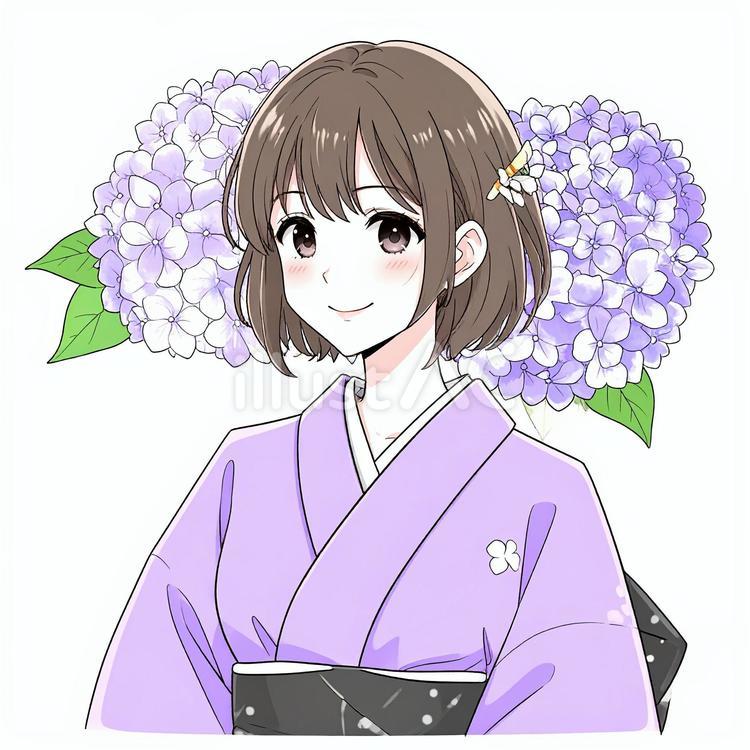和服姿の美少女 人物,女性,1人のイラスト素材