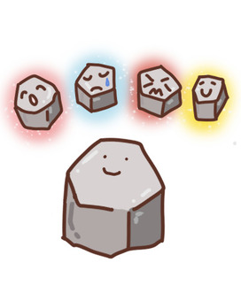 石の感情表現（喜怒哀楽） 石,楽しい,嬉しい,怒る,悲しい,喜怒哀楽,手描き,かわいい,フリー,イラストのイラスト素材