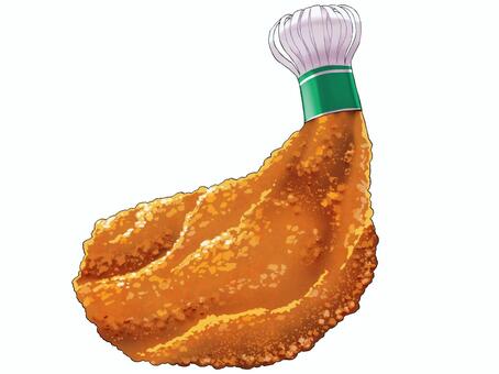フライドチキン　緑 クリスマス,フライドチキン,チキン,料理,揚げ物のイラスト素材