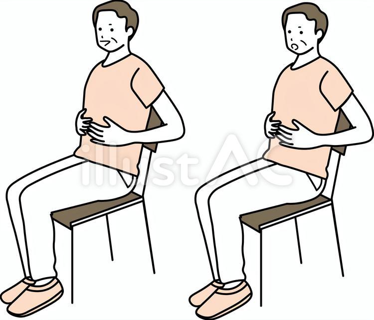 人物　男性　深呼吸　 人物,男性,健康のイラスト素材