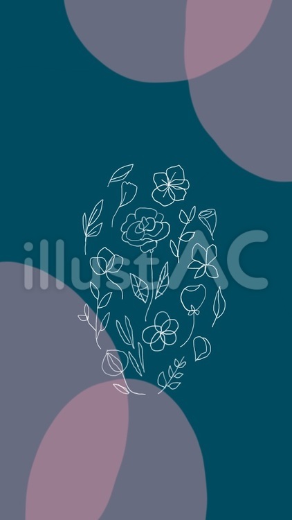 手書きのお花の壁紙/ロック画面 おしゃれ,ピンク,壁紙のイラスト素材