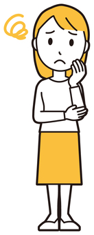  ロングヘア女性(黄)-284-全身