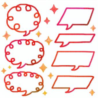 赤い吹き出し詰め合わせ