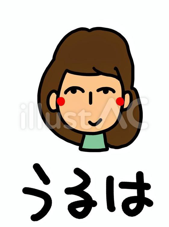 うるは 顔イラスト,pop調,名前のイラスト素材