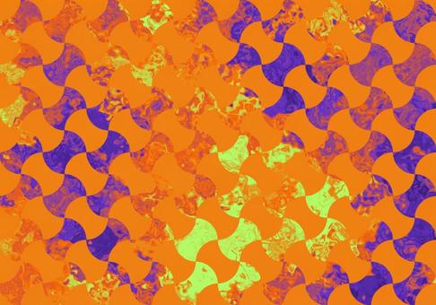 ビビッドマーブル分銅繋ぎパターン マーブル,分銅繋ぎ,パターン,幾何学,ウェーブ,波状,うろこ,背景,壁紙,オレンジのイラスト素材