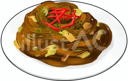 焼きそば 輪郭線あり