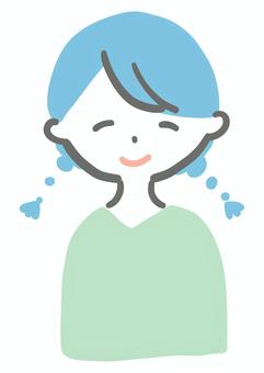 三つ編み笑顔の女の子