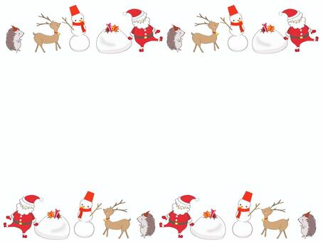 Christmas frame, santa claus, christmas, snowman, JPG and PNG