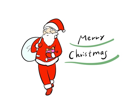 サンタさん（カラー） サンタ,サンタクロース,クリスマス,12月,冬,イベント,かわいい,シンプル,プレゼント,髭のイラスト素材