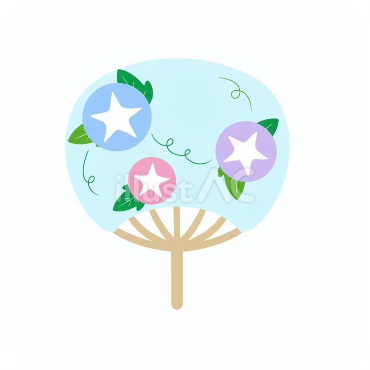 うちわ うちわ,朝顔,仰ぐのイラスト素材