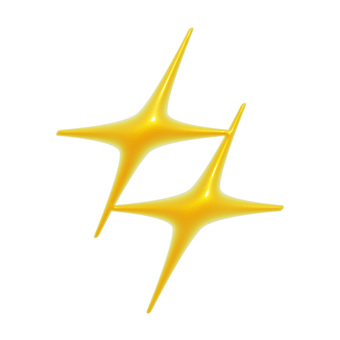 ぷっくりした黄色い輝きの3Dアイコン1 キラキラ,アイコン,輝き,3d,立体,マーク,ダイヤ,可愛い,フェミニン,キュートのイラスト素材