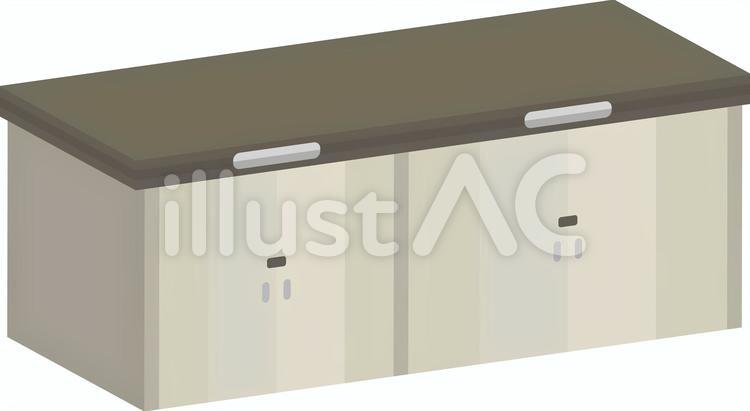 業務用大型物置の立体的なイラスト 物置,倉庫,納戸のイラスト素材