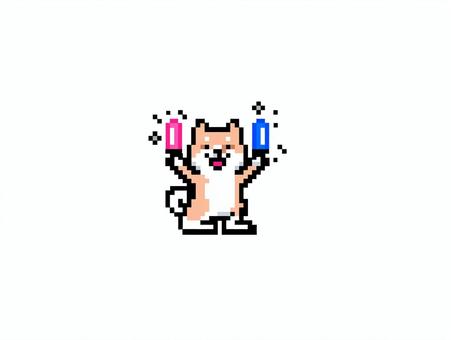 推し活するドット絵しばいぬ