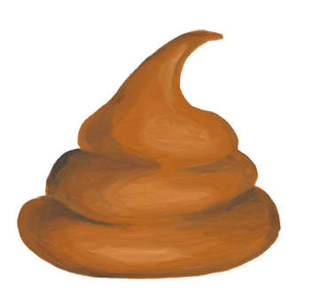 絵の具風うんこ（正面）  茶色,うんこ,絵の具,手描き,シュールのイラスト素材