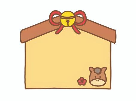 絵馬 午年 絵馬 午年 年賀状,絵馬,午年,正月,2026年,フレーム,冬,縁起物,枠,梅のイラスト素材