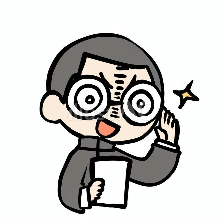 瓶底眼鏡の企む学生少年 少年,瓶底眼鏡,企むのイラスト素材
