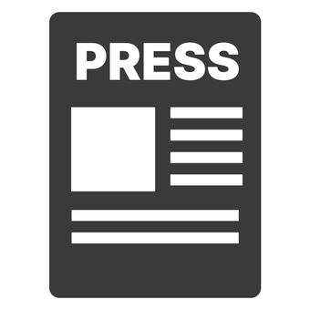 プレスリリース プレスリリース,プレス,広告,ニュース,用紙,資料,データ,紙,アイコン,モノクロのイラスト素材