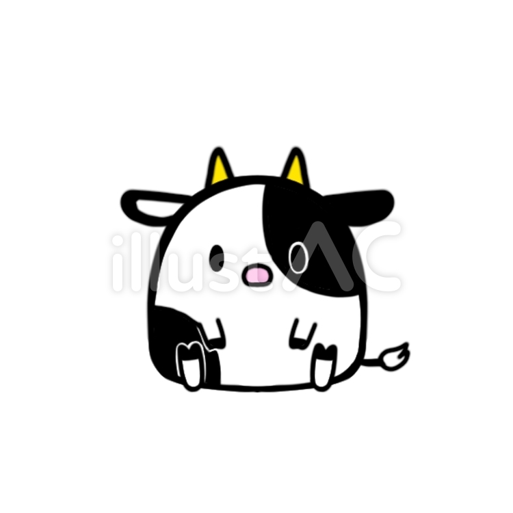 牛(おすわり) 牛,年賀状,丑年のイラスト素材
