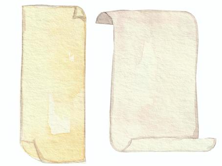 [Watercolor] Tanzaku and Scroll ②, paperboard, frame, letter, JPG and PNG