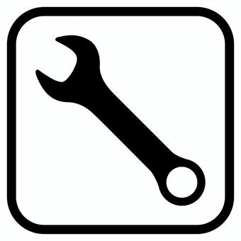 片口スパナのアイコン 片口,スパナ,工具,修理,道具,レンチ,整備,調整,メンテナンス,アイコンのイラスト素材