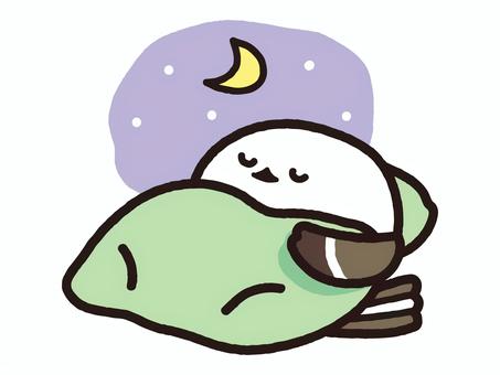 早寝するシマエナガ シマエナガ,エナガ,鳥,野鳥,動物,睡眠,寝る,仮眠,夜,夜空のイラスト素材