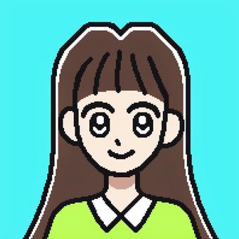 Pixel art of a girl with long hair, , JPG