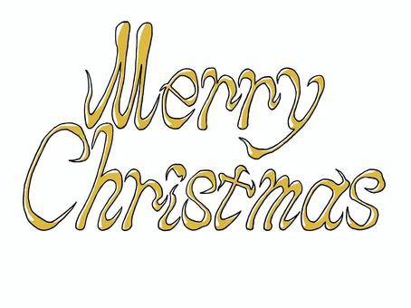 金の『Merry Christmas』 merry,christmas,メリークリスマス,クリスマス,ロゴ,12月24日,文字,英語,単語,レタリングのイラスト素材
