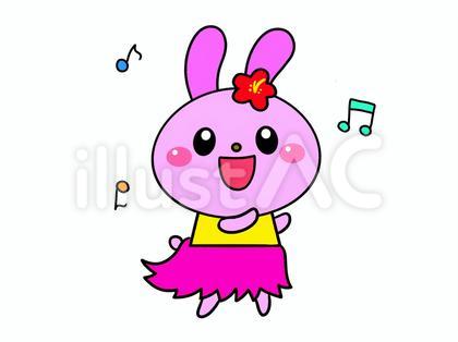 フラダンスをするうさぎ