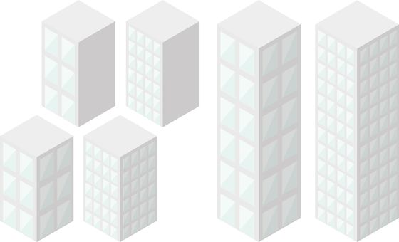 アイソメトリック　ビル①_1 アイソメトリック,立体,アイソメ,俯瞰,斜め上,ベクター,フリー素材,無料,web,インターネットのイラスト素材