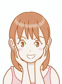 Illustration, female, tank top, short hair, 
