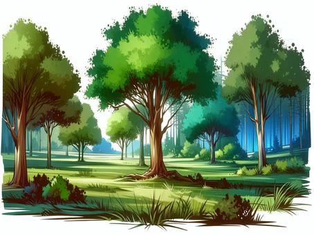 Illustration, wood, natural, green, 