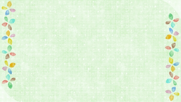 水彩背景／ステンシルの花模様・グリーン 水彩,背景,優しい,花,ステンシル,横長,淡い,チェック,模様,にじみのイラスト素材