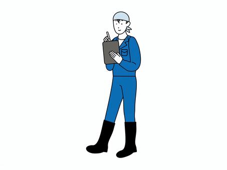 タブレット端末を操作する農家の男性 人物,農家,男性,若者,農業,スマート農業,就農,タブレット,端末,全身のイラスト素材