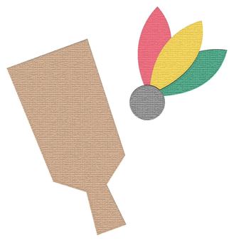 羽子板のシンプルなアイコンイラスト