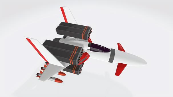 ランチャー8基とミサイル4発の戦闘機③ ランチャー8基とミサイル4発の戦闘機③ 戦闘機,かっこいい,sf,ジェット,ブースター,エンジン,コックピット,ミサイル,ランチャー,ロケットのイラスト素材