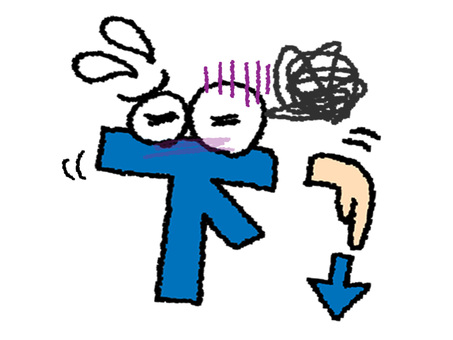焦る下 下,文字絵,フォント,指差し,矢印,焦る,汗,pop調,手描き,挿絵のイラスト素材