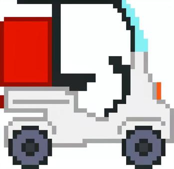 ドット絵の宅配バイクです。 宅配,バイク,シンプル,配達,デリバリー,原付,出前,配送,サービス,業務のイラスト素材