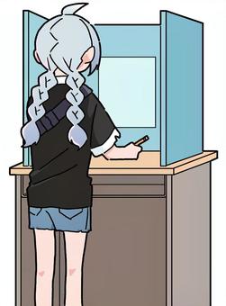 Illustration, moe karakter, a cah wadon, cute, 