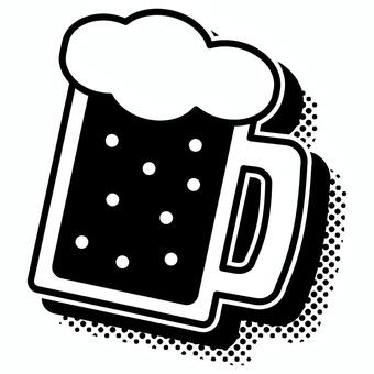 ビール ビール,アルコール,飲み物,ジョッキ,お酒,黒,影絵,スクリーントーン,素材,単体のイラスト素材