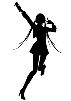 歌って踊るアイドルの女の子17 アイドル,スカート,女の子,シルエット,女性,ダンス,踊る,ハイヒール,マイク,ブーツのイラスト素材