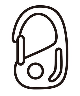 リング状のD型カラビナの線画アイコン2 カラビナ,d型,リング,線画,アイコン,登山,キャンプ,アウトドア,クライミング,レジャーのイラスト素材