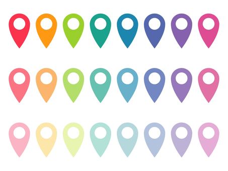 マップピンセット ベクター,セット,カラフル,マップピン,マップポインター,地図,マップ,ピン,位置,現在地のイラスト素材