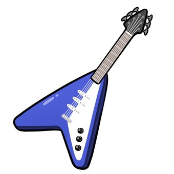 エレキギター青 ギター,弦楽器,演奏,バンド,ライブ,アイテム,音楽,イラスト,かわいい,エレキギターのイラスト素材