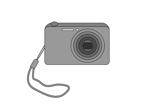 デジカメ デジカメ,デジタルカメラ,カメラ,手持ち,コンパクト,電子機器,ストラップのイラスト素材