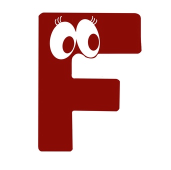 アルファベットF 文字,アルファベット,f,赤,目のイラスト素材