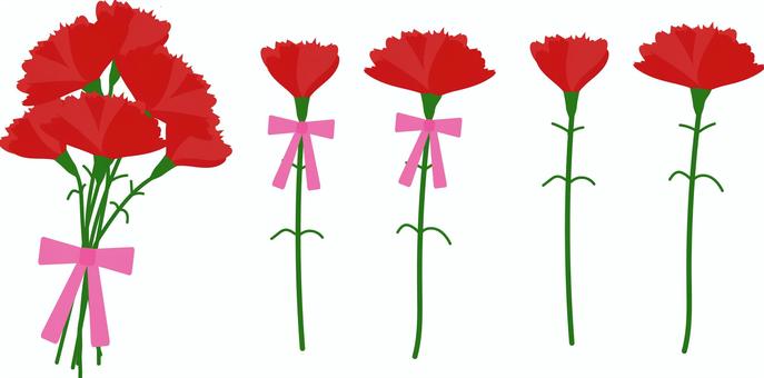 插图, 康乃馨, 母亲节, 花束, 