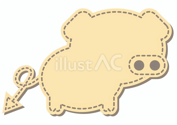 ブタ型の吹き出し ブタ,豚,シルエットのイラスト素材