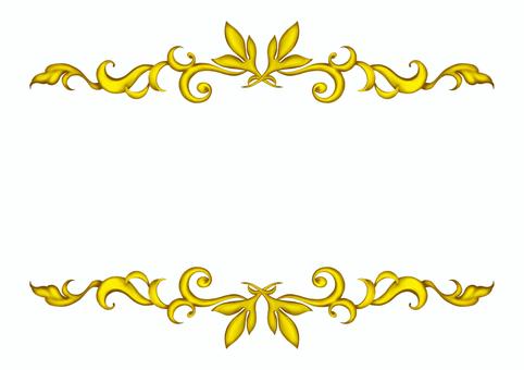 金のエレガンスフレーム2025③白背景 エレガント,フレーム,飾り枠,クラシック,デコレーション,イラスト,手描き,水彩,ゴールド,葉のイラスト素材